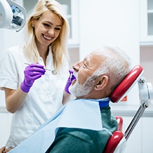 Older man at the dentist’s office