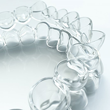 Closeup of Invisalign in Spring on white background